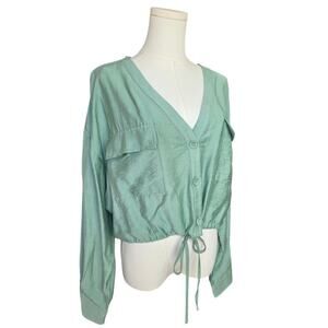 MILK & HONEY Sage V-Neck Pocket Waist-Tie Top